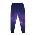 Dark Purple Milky Way Galaxy Space Print Jogger Pants
