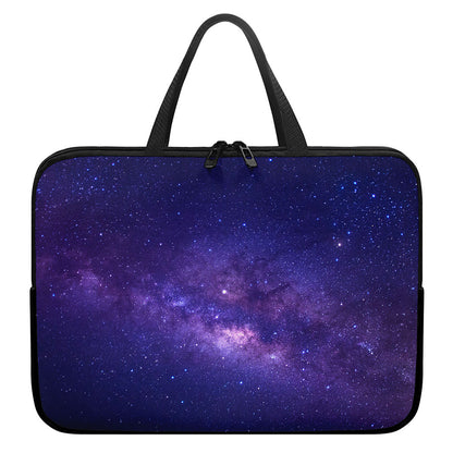Dark Purple Milky Way Galaxy Space Print Laptop Sleeve With Handle