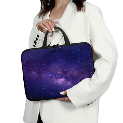 Dark Purple Milky Way Galaxy Space Print Laptop Sleeve With Handle