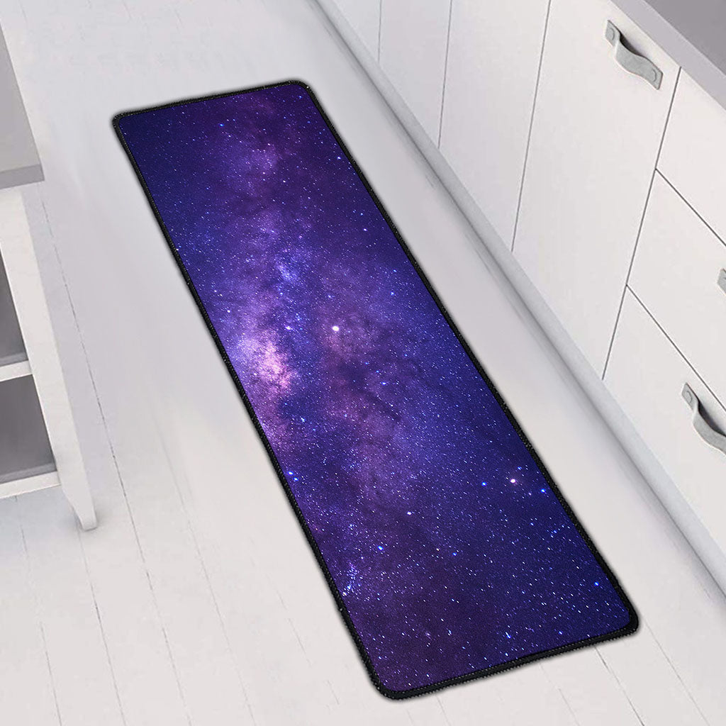 Dark Purple Milky Way Galaxy Space Print Long Kitchen Mat