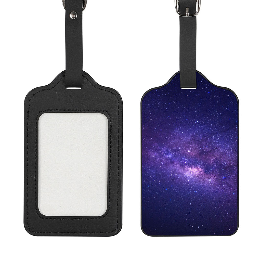 Dark Purple Milky Way Galaxy Space Print Luggage Tag