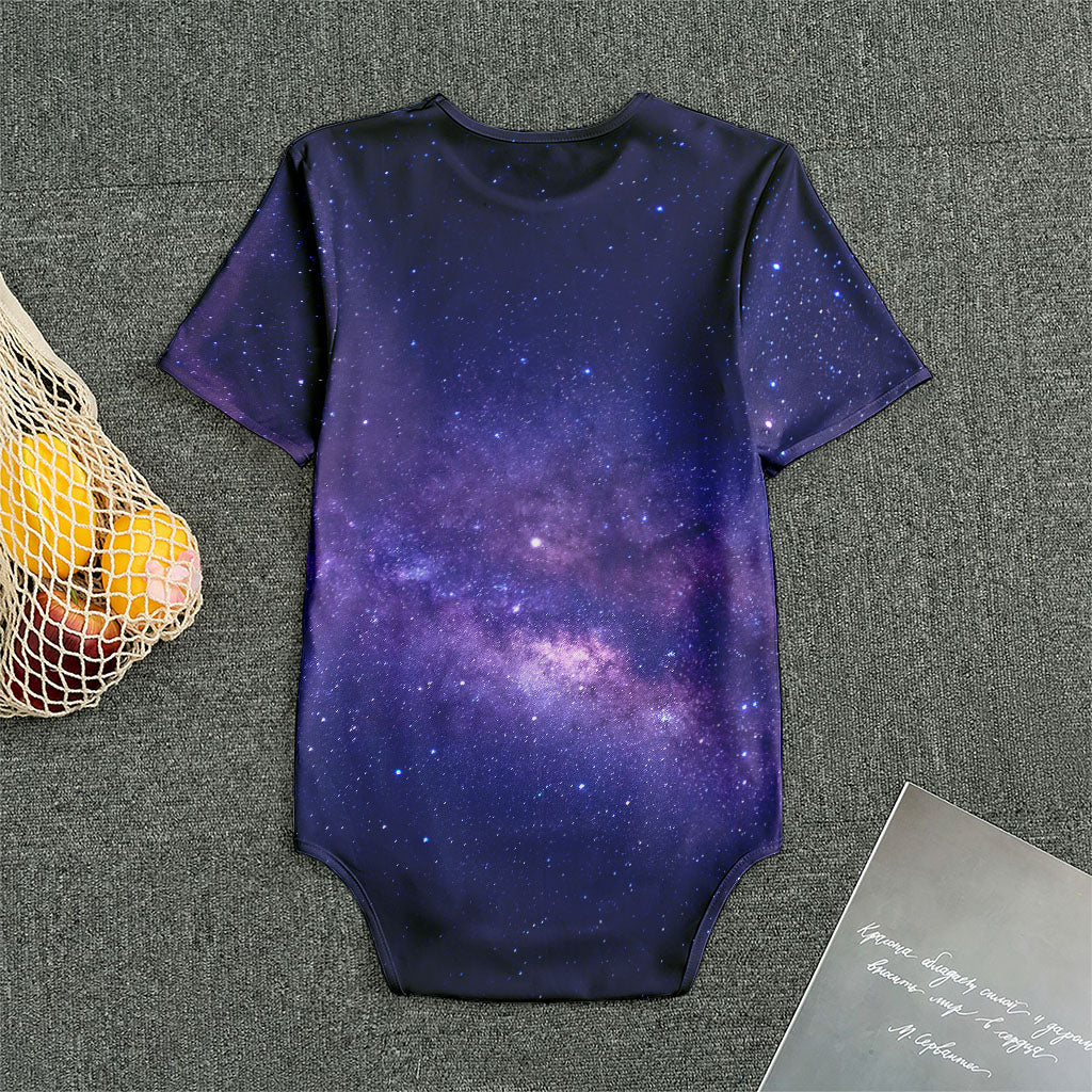Dark Purple Milky Way Galaxy Space Print Men's Bodysuit