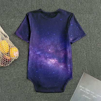 Dark Purple Milky Way Galaxy Space Print Men's Bodysuit