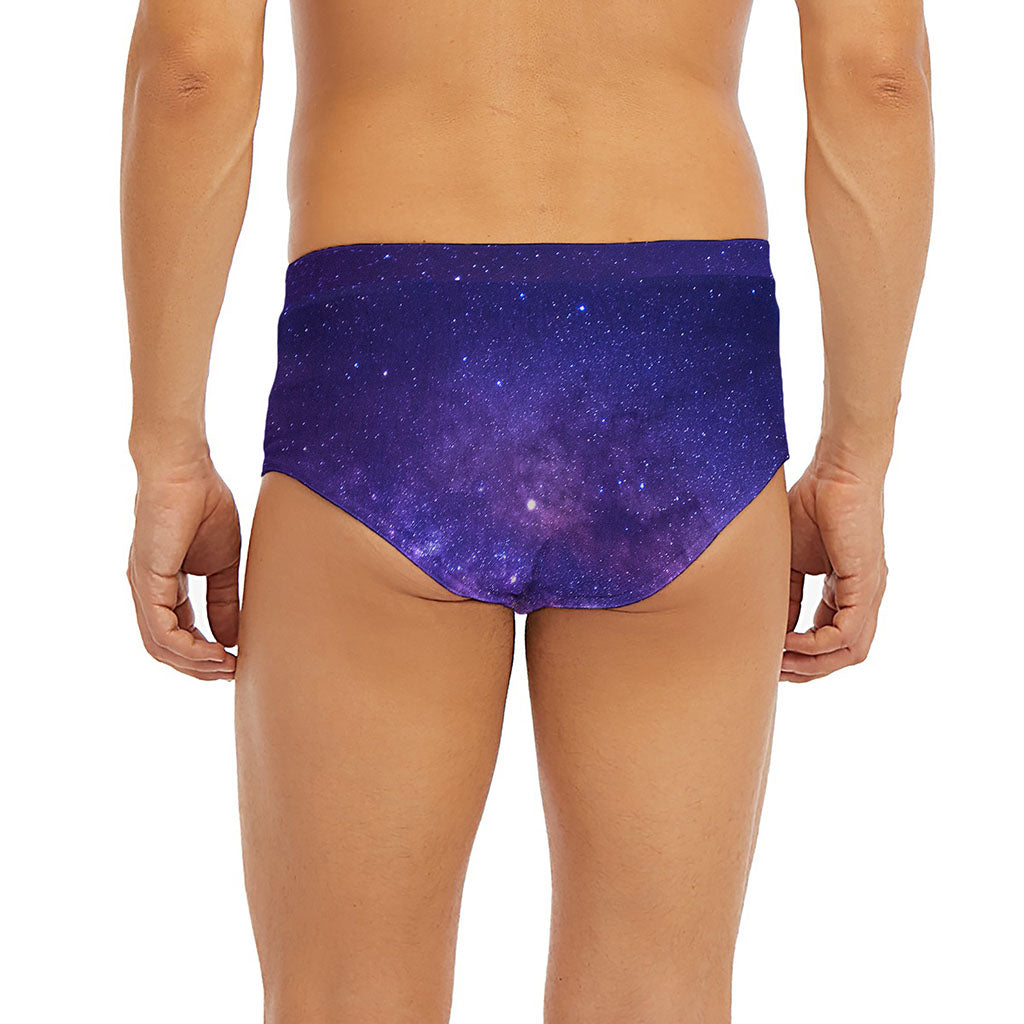 Dark Purple Milky Way Galaxy Space Print Men's Briefs