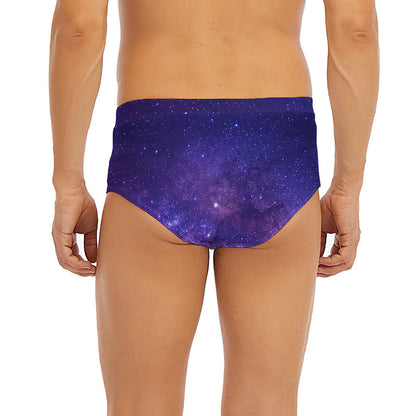 Dark Purple Milky Way Galaxy Space Print Men's Briefs