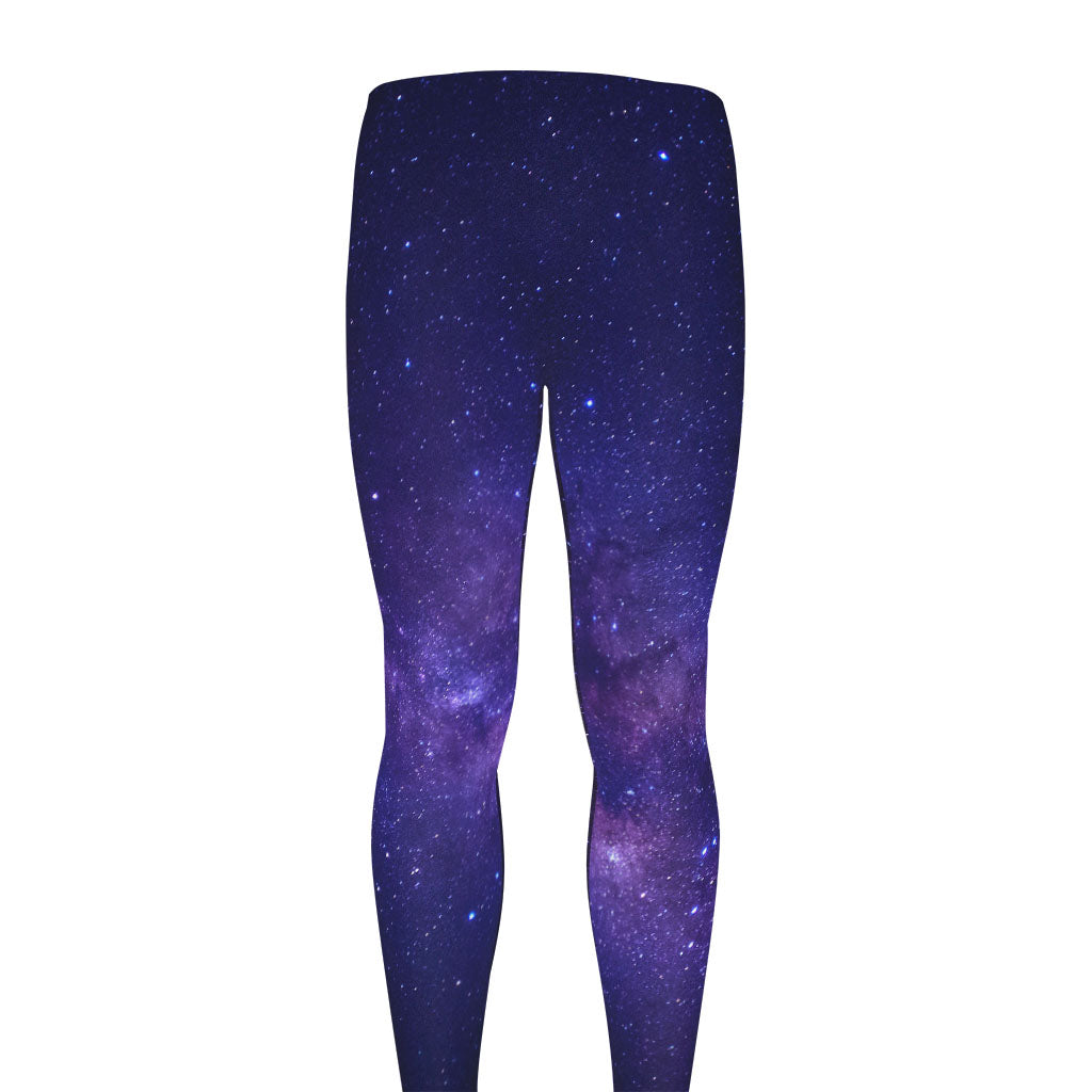 Dark Purple Milky Way Galaxy Space Print Men's leggings