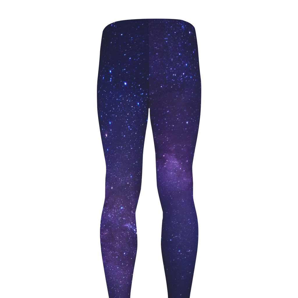 Dark Purple Milky Way Galaxy Space Print Men's leggings