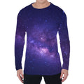 Dark Purple Milky Way Galaxy Space Print Men's Long Sleeve T-Shirt