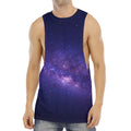 Dark Purple Milky Way Galaxy Space Print Men's Muscle Tank Top