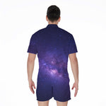 Dark Purple Milky Way Galaxy Space Print Men's Rompers
