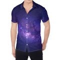 Dark Purple Milky Way Galaxy Space Print Men's Shirt