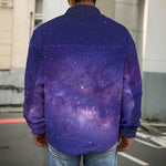 Dark Purple Milky Way Galaxy Space Print Men's Shirt Jacket
