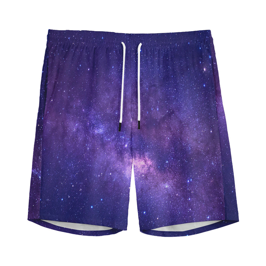 Dark Purple Milky Way Galaxy Space Print Men's Sports Shorts