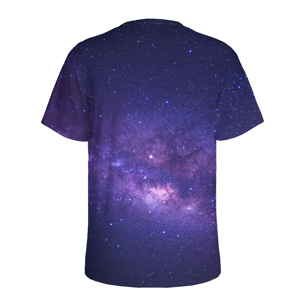 Dark Purple Milky Way Galaxy Space Print Men's Sports T-Shirt