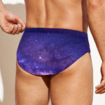 Dark Purple Milky Way Galaxy Space Print Men's Swim Briefs
