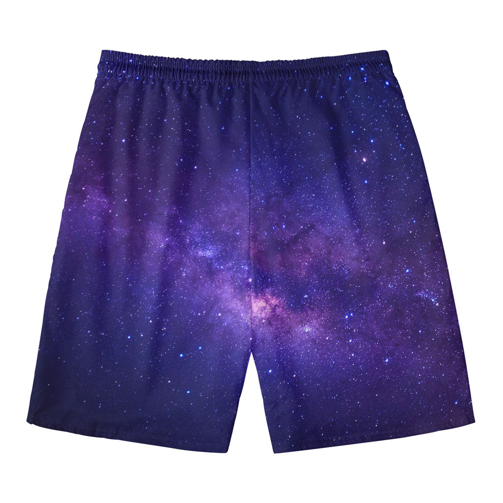 Dark Purple Milky Way Galaxy Space Print Men's Swim Trunks