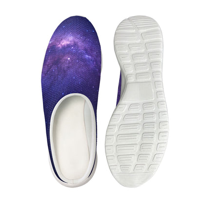 Dark Purple Milky Way Galaxy Space Print Mesh Casual Shoes