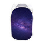 Dark Purple Milky Way Galaxy Space Print Mesh Laundry Hamper