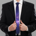 Dark Purple Milky Way Galaxy Space Print Necktie