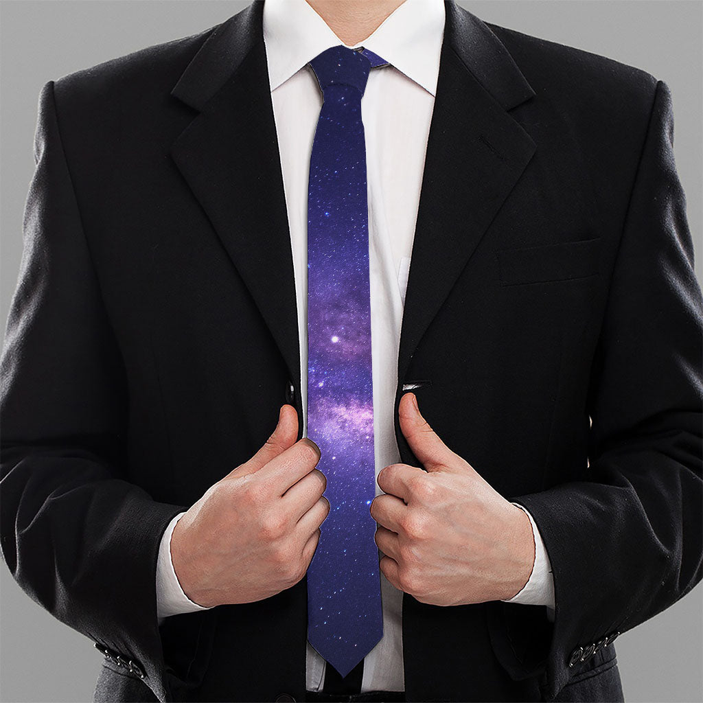 Dark Purple Milky Way Galaxy Space Print Necktie