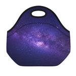 Dark Purple Milky Way Galaxy Space Print Neoprene Lunch Bag