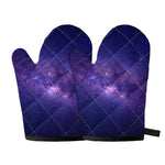 Dark Purple Milky Way Galaxy Space Print Oven Mitts