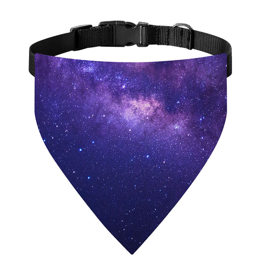 Dark Purple Milky Way Galaxy Space Print Over The Collar Dog Bandana