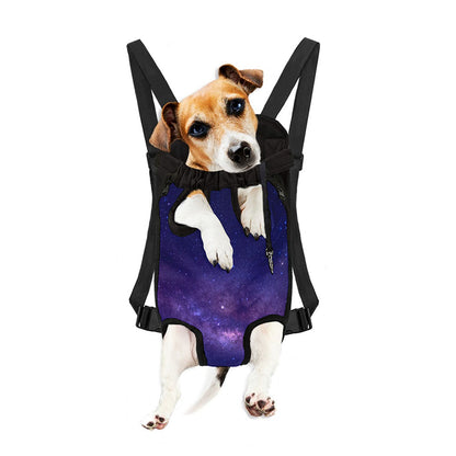 Dark Purple Milky Way Galaxy Space Print Pet Carrier Backpack