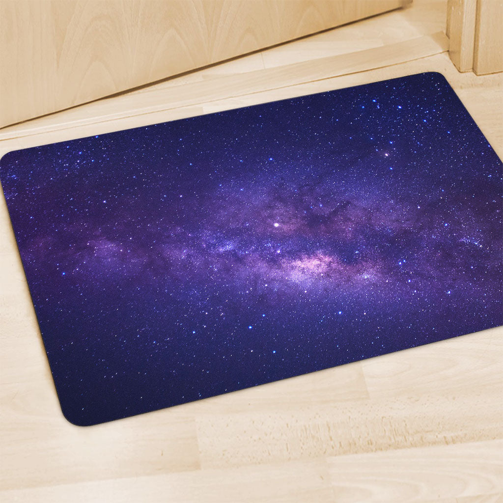 Dark Purple Milky Way Galaxy Space Print Polyester Doormat