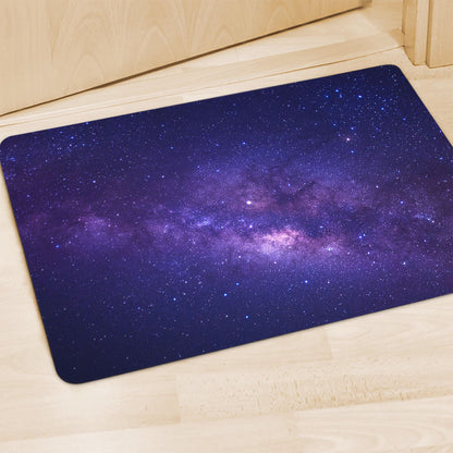 Dark Purple Milky Way Galaxy Space Print Polyester Doormat