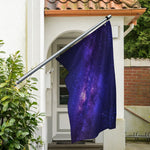 Dark Purple Milky Way Galaxy Space Print Polyester Flag