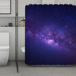 Dark Purple Milky Way Galaxy Space Print Polyester Shower Curtain