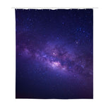 Dark Purple Milky Way Galaxy Space Print Polyester Shower Curtain