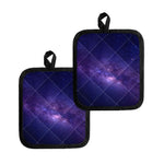 Dark Purple Milky Way Galaxy Space Print Pot Holders