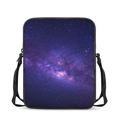 Dark Purple Milky Way Galaxy Space Print Rectangular Crossbody Bag