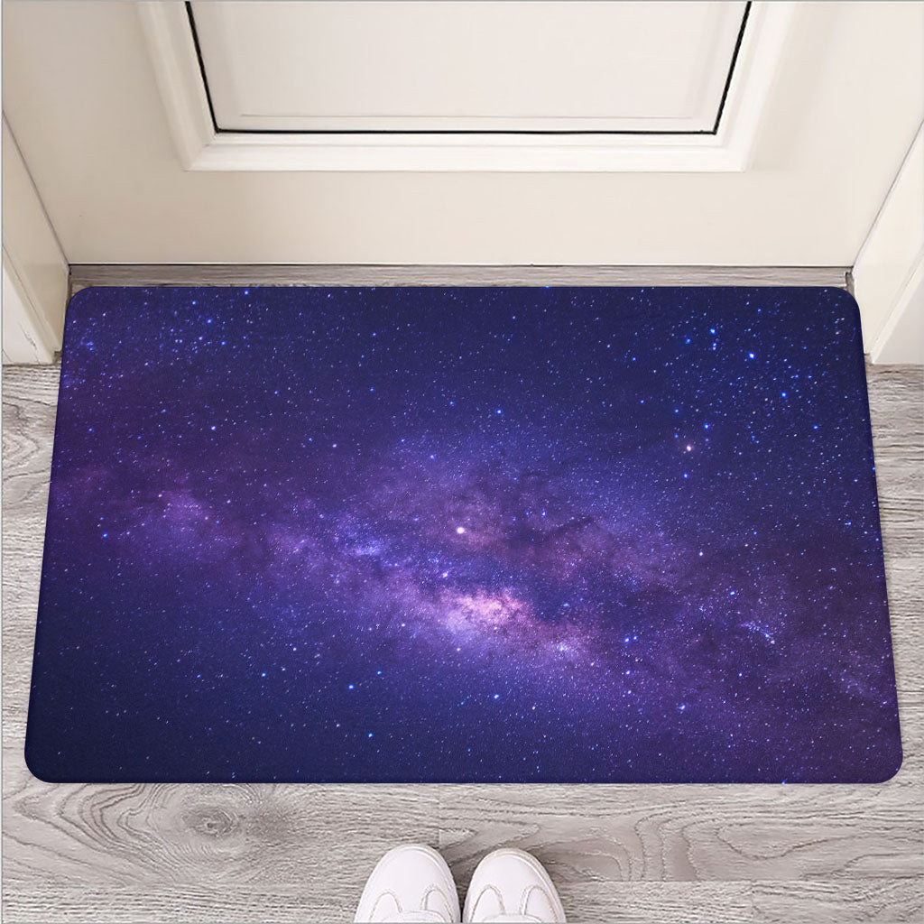 Dark Purple Milky Way Galaxy Space Print Rubber Doormat