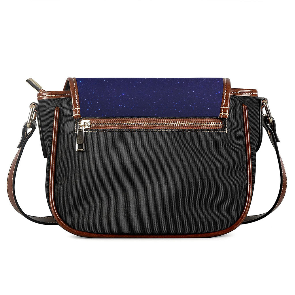 Dark Purple Milky Way Galaxy Space Print Saddle Bag