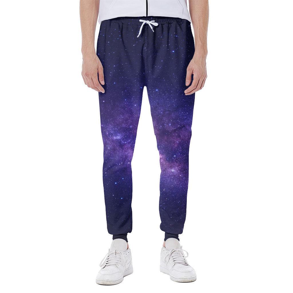 Dark Purple Milky Way Galaxy Space Print Scuba Joggers
