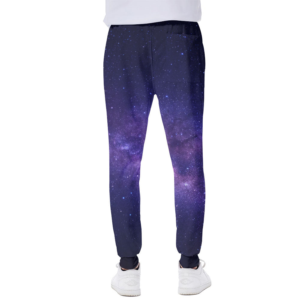 Dark Purple Milky Way Galaxy Space Print Scuba Joggers