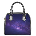 Dark Purple Milky Way Galaxy Space Print Shoulder Handbag