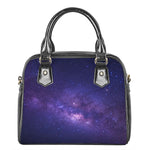 Dark Purple Milky Way Galaxy Space Print Shoulder Handbag