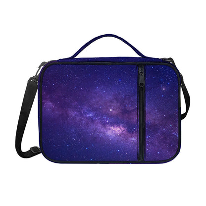 Dark Purple Milky Way Galaxy Space Print Shoulder Strap Bible Bag