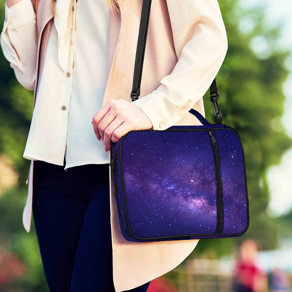 Dark Purple Milky Way Galaxy Space Print Shoulder Strap Bible Bag