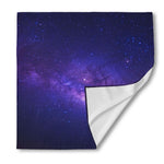 Dark Purple Milky Way Galaxy Space Print Silk Bandana