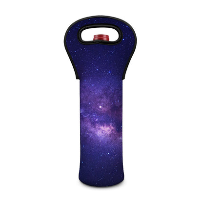 Dark Purple Milky Way Galaxy Space Print Single Neoprene Wine Tote