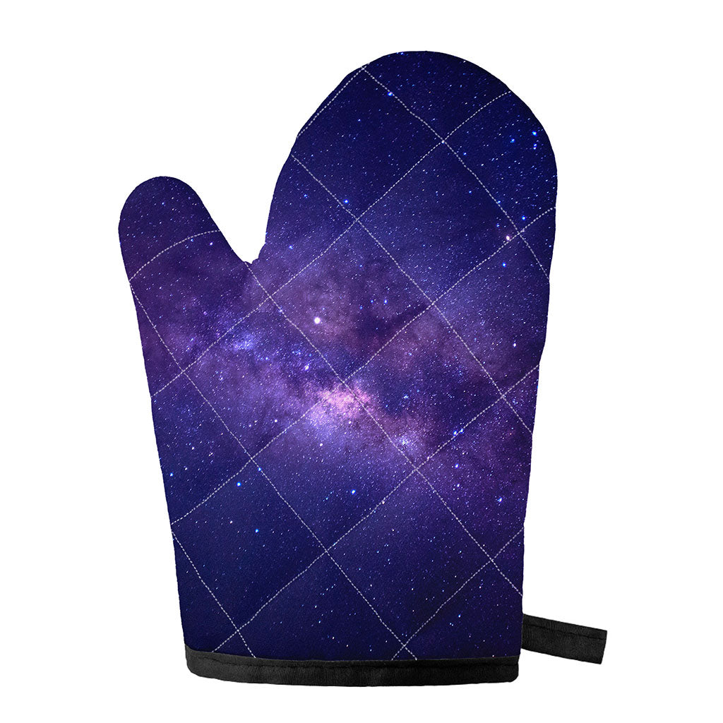 Dark Purple Milky Way Galaxy Space Print Single Oven Mitt