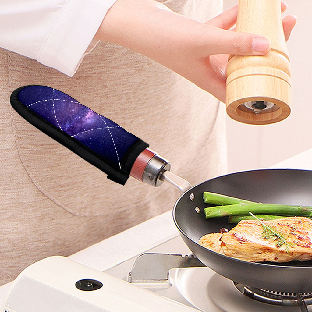 Dark Purple Milky Way Galaxy Space Print Skillet Handle Cover