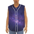 Dark Purple Milky Way Galaxy Space Print Sleeveless Baseball Jersey