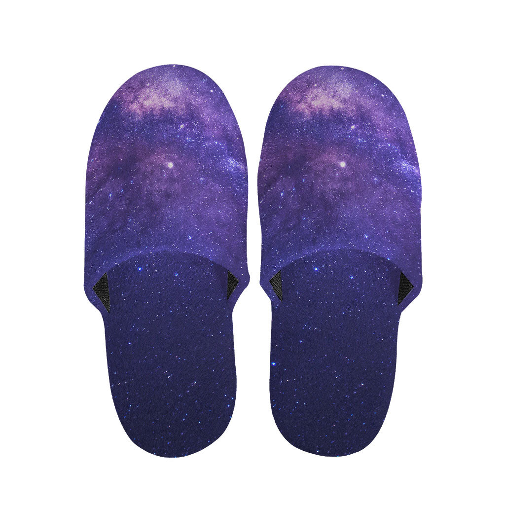 Dark Purple Milky Way Galaxy Space Print Slippers