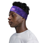 Dark Purple Milky Way Galaxy Space Print Sports Headband